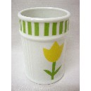 VASO BAÑO ESTRIAS RAYAS TULIPAN VERDE