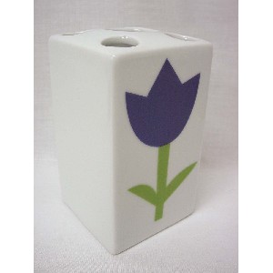 VASO CEPILLOS MING TULIPAN AZUL