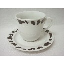 TAZA Y PLATO TE 200ML MANCHAS VACA NEGRO