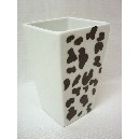 VASO BAÑO OCTOGONAL MANCHAS VACA NEGRO