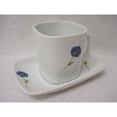 TAZA PLATO RECTA 230ML AMAPOLA AZUL