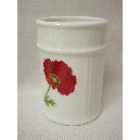 VASO BAÑO ESTRIAS AMAPOLA ROJA