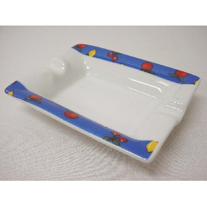 CENICERO RECTANGULAR PEQ FRUTAS AZUL