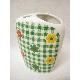 VASO CEPILLOS PLANO FLOR VICHY VERDE