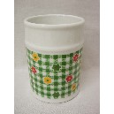 VASO BAÑO BORDE FLOR VICHY VERDE