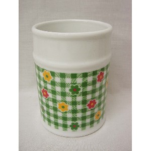 VASO BAÑO BORDE FLOR VICHY VERDE