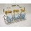 SOPORTE 3 BOTES CROMADO VICHY AZUL