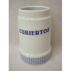 CUBERTERO SIN CUBIERTOS VICHY AZUL