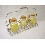 SOPORTE CROMADO 3 BOTES VICHY AMARILLO