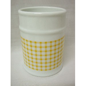 VASO BAÑO REDONDO VICHY AMARILLO