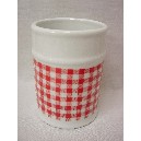 VASO BAÑO REDONDO VICHY ROJO