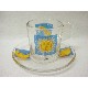 TAZA Y PLATO CRISTAL 120ML ASTROS AZUL