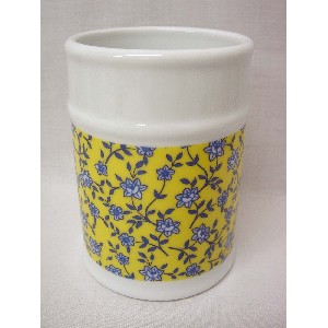 VASO BAÑO REDONDO RAMAS AMARILLO