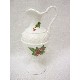 FLORERO ANFORA RELIEVE ACEBO BLANCO