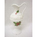 FLORERO ANFORA RELIEVE ACEBO BLANCO