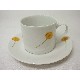 TAZA Y PLATO TE 300ML DALIA AMARILLA