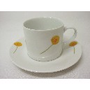 TAZA Y PLATO TE 300ML DALIA AMARILLA