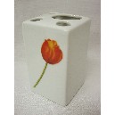 VASO CEPILLOS MING TULIPAN ROJO