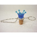 TAPON BOTELLA CON CADENA CORONA AZUL